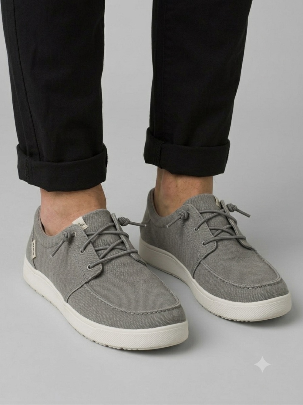 Chaco Gray Canvas Lace-Up Low-Top Sneakers